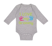 Long Sleeve Bodysuit Baby I Love My Grammy Grandmother Grandma B Cotton