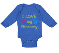 Long Sleeve Bodysuit Baby I Love My Grammy Grandmother Grandma B Cotton