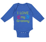 Long Sleeve Bodysuit Baby I Love My Grammy Grandmother Grandma B Cotton