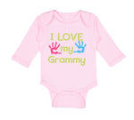 Long Sleeve Bodysuit Baby I Love My Grammy Grandmother Grandma B Cotton