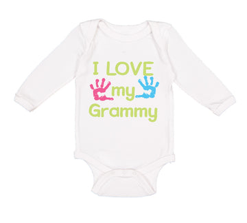 Long Sleeve Bodysuit Baby I Love My Grammy Grandmother Grandma B Cotton