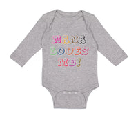 Long Sleeve Bodysuit Baby Nana Loves Me! Boy & Girl Clothes Cotton