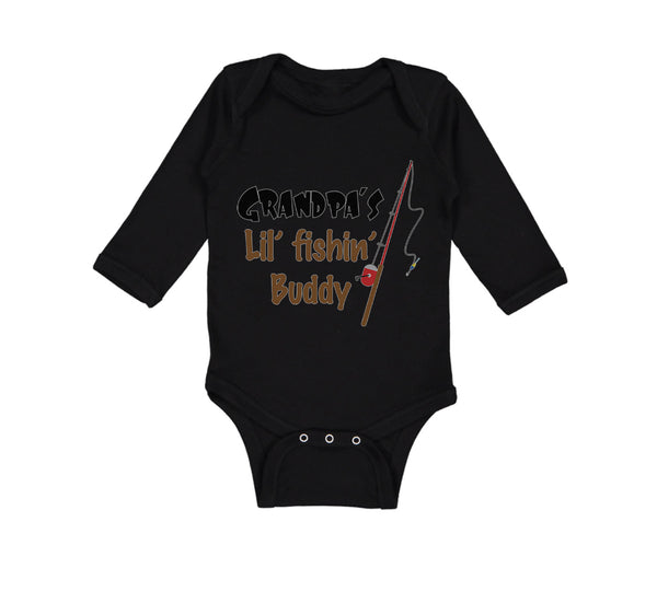 Long Sleeve Bodysuit Baby Grandpas' Lil' Fishing Buddy Grandpa Grandfather - Cute Rascals