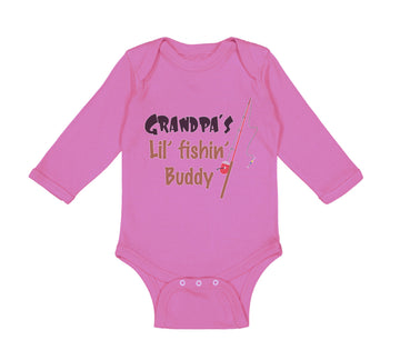 Long Sleeve Bodysuit Baby Grandpas' Lil' Fishing Buddy Grandpa Grandfather