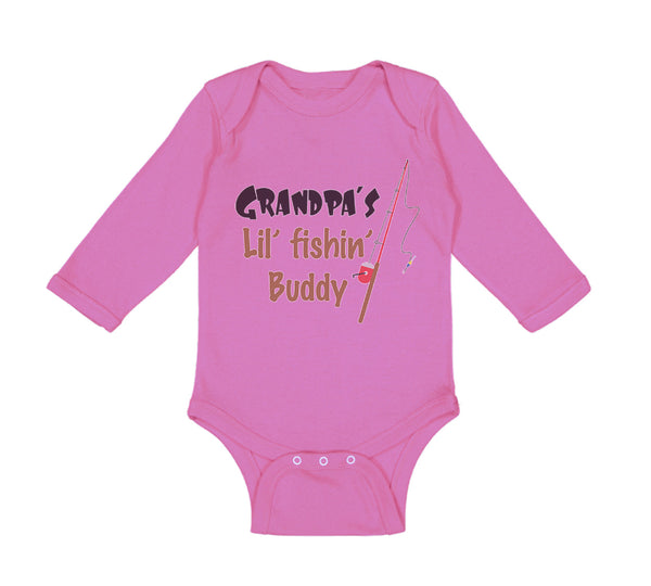 Long Sleeve Bodysuit Baby Grandpas' Lil' Fishing Buddy Grandpa Grandfather - Cute Rascals