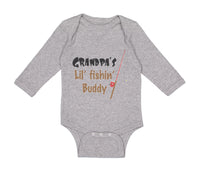 Long Sleeve Bodysuit Baby Grandpas' Lil' Fishing Buddy Grandpa Grandfather - Cute Rascals