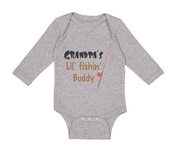 Long Sleeve Bodysuit Baby Grandpas' Lil' Fishing Buddy Grandpa Grandfather
