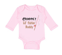 Long Sleeve Bodysuit Baby Grandpas' Lil' Fishing Buddy Grandpa Grandfather - Cute Rascals