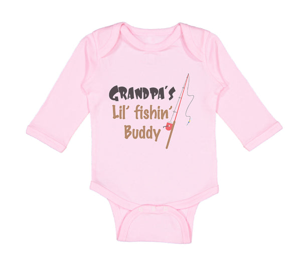 Long Sleeve Bodysuit Baby Grandpas' Lil' Fishing Buddy Grandpa Grandfather - Cute Rascals