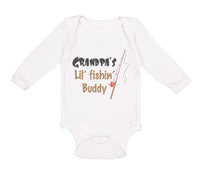 Long Sleeve Bodysuit Baby Grandpas' Lil' Fishing Buddy Grandpa Grandfather - Cute Rascals