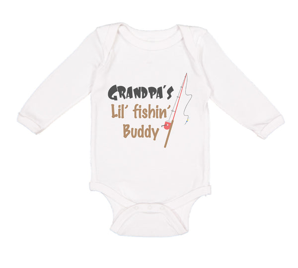 Long Sleeve Bodysuit Baby Grandpas' Lil' Fishing Buddy Grandpa Grandfather - Cute Rascals