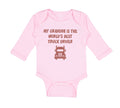 Long Sleeve Bodysuit Baby My Grandpa World's Truck Driver Grandfather Cotton