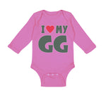 Long Sleeve Bodysuit Baby I Love My Gg Grandma Grandmother Boy & Girl Clothes