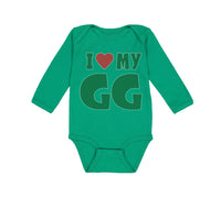 Long Sleeve Bodysuit Baby I Love My Gg Grandma Grandmother Boy & Girl Clothes
