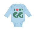 Long Sleeve Bodysuit Baby I Love My Gg Grandma Grandmother Boy & Girl Clothes