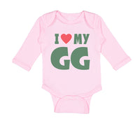 Long Sleeve Bodysuit Baby I Love My Gg Grandma Grandmother Boy & Girl Clothes