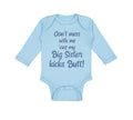 Long Sleeve Bodysuit Baby Don'T Mess with Me Cuz My Big Sister Kicks Butt Cotton