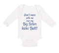 Long Sleeve Bodysuit Baby Don'T Mess with Me Cuz My Big Sister Kicks Butt Cotton