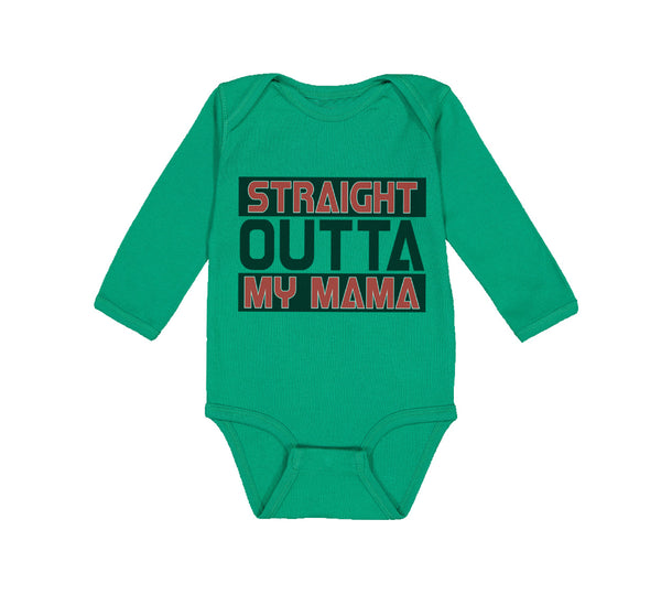 Long Sleeve Bodysuit Baby Straight Outta My Momma Funny Boy & Girl Clothes