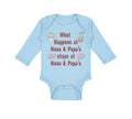 Long Sleeve Bodysuit Baby What Happens at Nana & Papa's Stays at Nana & Papa's