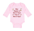 Long Sleeve Bodysuit Baby What Happens at Nana & Papa's Stays at Nana & Papa's