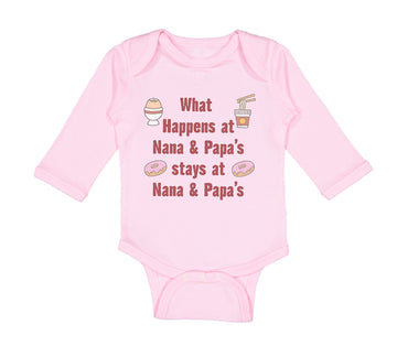 Long Sleeve Bodysuit Baby What Happens at Nana & Papa's Stays at Nana & Papa's