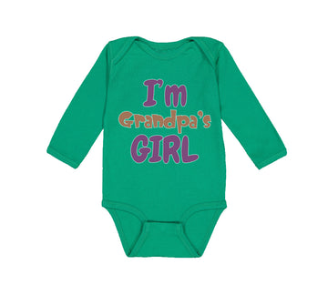 Long Sleeve Bodysuit Baby I'M Grandpa's Girl Grandmother Grandma Cotton