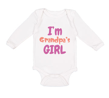 Long Sleeve Bodysuit Baby I'M Grandpa's Girl Grandmother Grandma Cotton