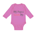 Long Sleeve Bodysuit Baby My Papou Loves Me Grandmother Grandma Cotton