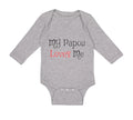 Long Sleeve Bodysuit Baby My Papou Loves Me Grandmother Grandma Cotton