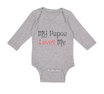 Long Sleeve Bodysuit Baby My Papou Loves Me Grandmother Grandma Cotton
