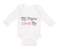 Long Sleeve Bodysuit Baby My Papou Loves Me Grandmother Grandma Cotton