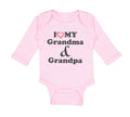 Long Sleeve Bodysuit Baby I Love My Grandma and Grandpa Grandparents B Cotton