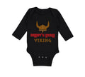 Long Sleeve Bodysuit Baby Daddy's Little Viking Valhalla Dad Father's Day Cotton
