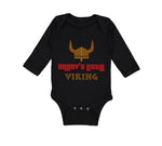 Long Sleeve Bodysuit Baby Daddy's Little Viking Valhalla Dad Father's Day Cotton - Cute Rascals