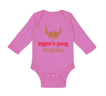 Long Sleeve Bodysuit Baby Daddy's Little Viking Valhalla Dad Father's Day Cotton