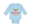 Long Sleeve Bodysuit Baby Daddy's Little Viking Valhalla Dad Father's Day Cotton