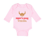 Long Sleeve Bodysuit Baby Daddy's Little Viking Valhalla Dad Father's Day Cotton - Cute Rascals