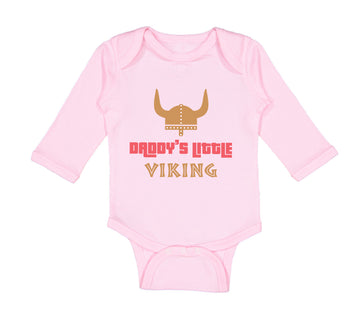 Long Sleeve Bodysuit Baby Daddy's Little Viking Valhalla Dad Father's Day Cotton