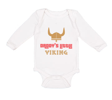 Long Sleeve Bodysuit Baby Daddy's Little Viking Valhalla Dad Father's Day Cotton