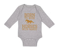 Long Sleeve Bodysuit Baby Born to Ride Horses with Mommy Boy & Girl Clothes