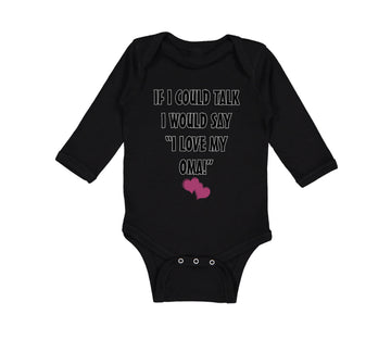 Long Sleeve Bodysuit Baby Talk Say Love My Oma Grandmother Grandma Cotton