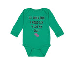 Long Sleeve Bodysuit Baby Talk Say Love My Oma Grandmother Grandma Cotton