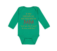 Long Sleeve Bodysuit Baby If You Mess with Me My Papa Dad Father's Day Cotton