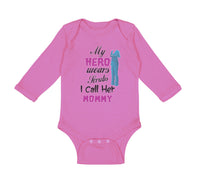 Long Sleeve Bodysuit Baby My Hero Wears Scrubs and I Call Her Mommy Doctor Nurse