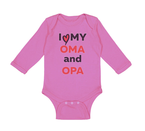Long Sleeve Bodysuit Baby I Love My Oma and Opa Grandpa Grandfather Cotton