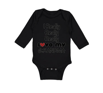 Long Sleeve Bodysuit Baby I Really Really Love My Grandma Grandmother Grandma
