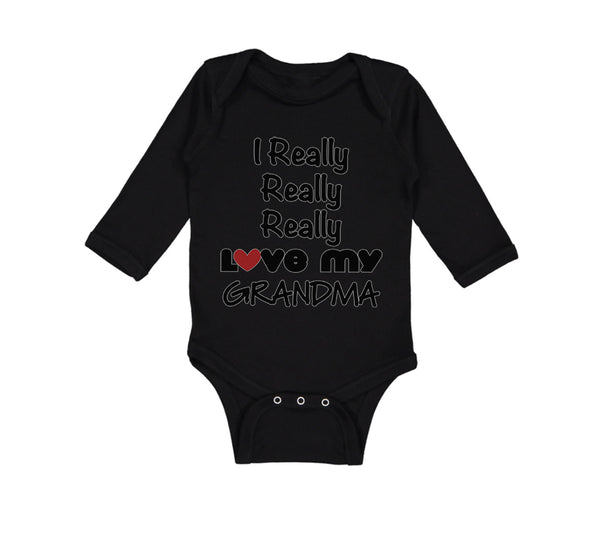 Long Sleeve Bodysuit Baby I Really Really Love My Grandma Grandmother Grandma