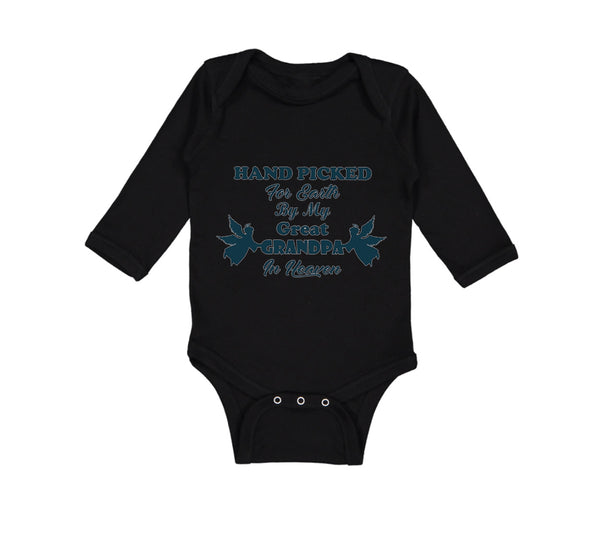 Long Sleeve Bodysuit Baby Hand Picked for Earth by My Great Grandpa in Heaven - Cute Rascals