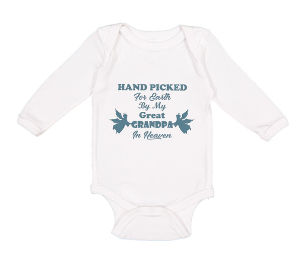 Long Sleeve Bodysuit Baby Hand Picked for Earth by My Great Grandpa in Heaven - Cute Rascals